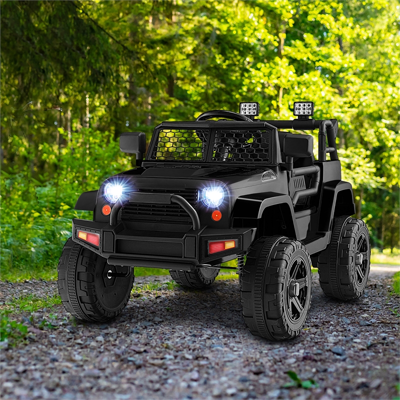 Pemberly Row 12V Kids Ride On Truck Car Electric Vehicle Remote Black