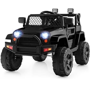 Pemberly Row 12V Kids Ride On Truck Car Electric Vehicle Remote Black