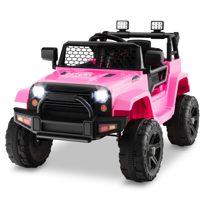 Pemberly Row 12V Kids Ride On Truck Car Electric Vehicle Remote Pink