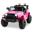 Pemberly Row 12V Kids Ride On Truck Car Electric Vehicle Remote Pink