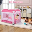 Pemberly Row Portable Baby Crib Cradle Bassinet Changing Pad Mosquito Net Pink