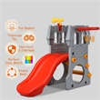 Pemberly Row Children Climber Slide Set w/ Basketball Hoop and Telescope Toy
