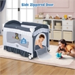 Pemberly Row Portable Baby Crib Cradle Bassinet Changing Pad Mosquito Net Gray