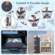 Pemberly Row Portable Baby Crib Cradle Bassinet Changing Pad Mosquito Net Gray