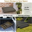 Pemberly Row Patio Folding Wicker Side Coffee Table Poolside Garden Lawn Bistro