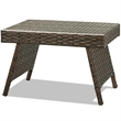 Pemberly Row Patio Folding Wicker Side Coffee Table Poolside Garden Lawn Bistro