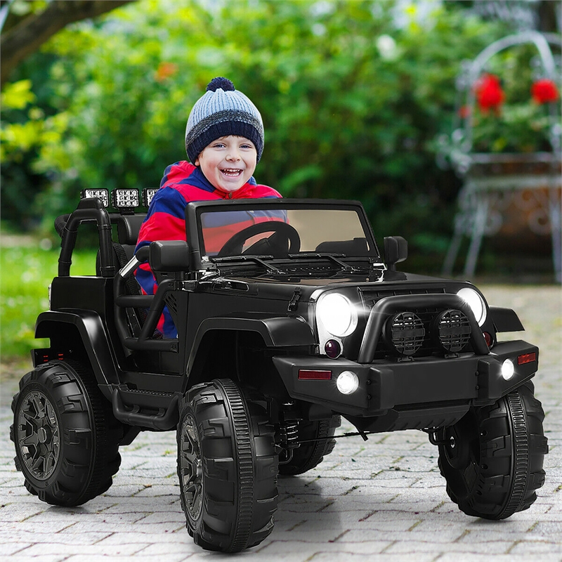 Pemberly Row 12V Kids Ride On Truck Car w/ Remote Control MP3 Music LED Lights