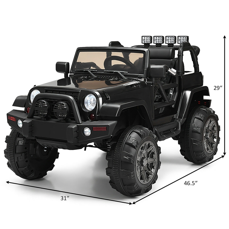 Pemberly Row 12V Kids Ride On Truck Car w/ Remote Control MP3 Music LED Lights