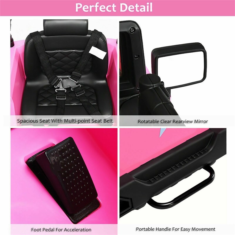 Pemberly Row 12V Kids Ride On Truck Car w/ Remote Control MP3 Music LED Lights