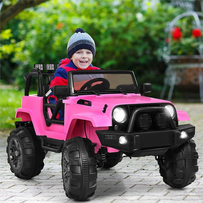 Pemberly Row 12V Kids Ride On Truck Car w/ Remote Control MP3 Music LED Lights