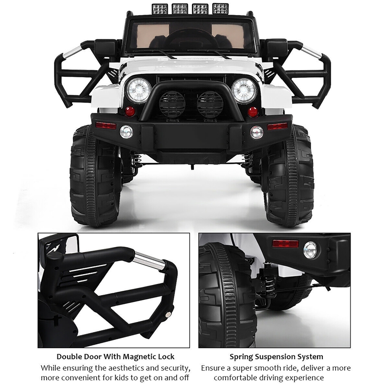 Pemberly Row 12V Kids Ride On Truck Car w/ Remote Control MP3 Music LED Lights
