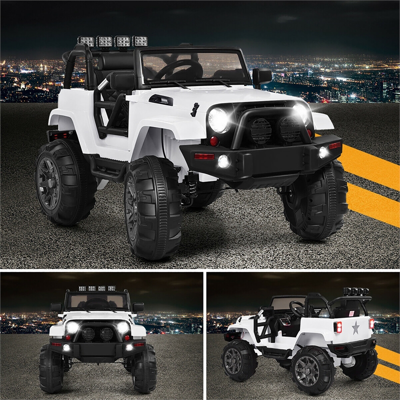 Pemberly Row 12V Kids Ride On Truck Car w/ Remote Control MP3 Music LED Lights