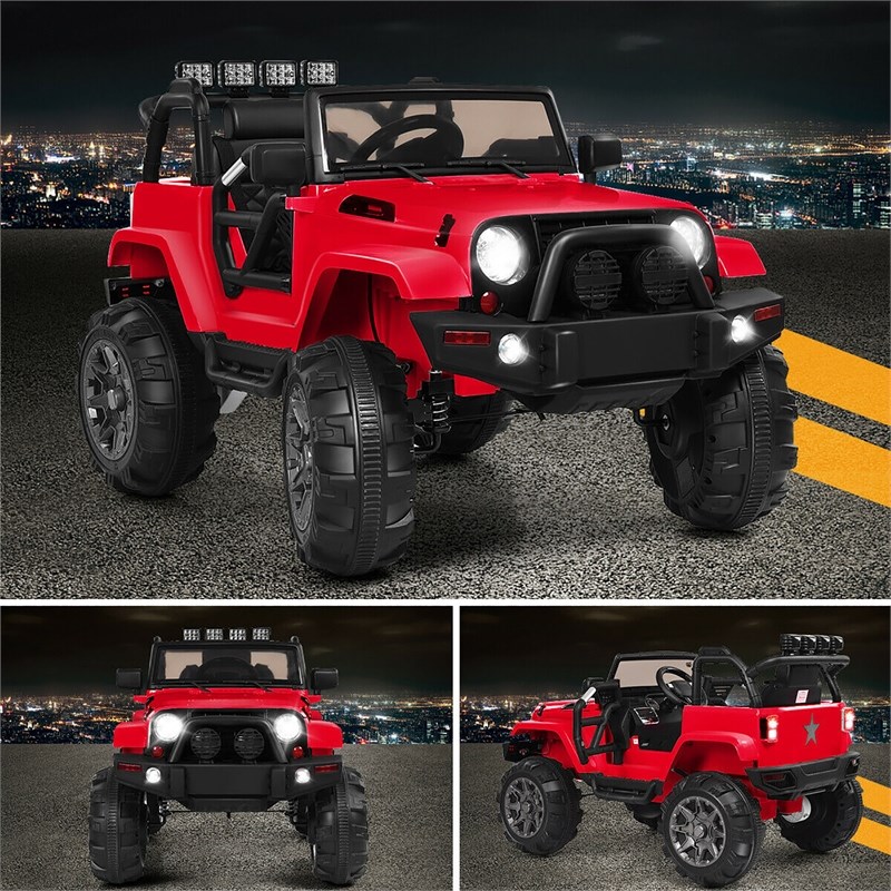 Pemberly Row 12V Kids Ride On Truck Car w/ Remote Control MP3 Music LED Lights