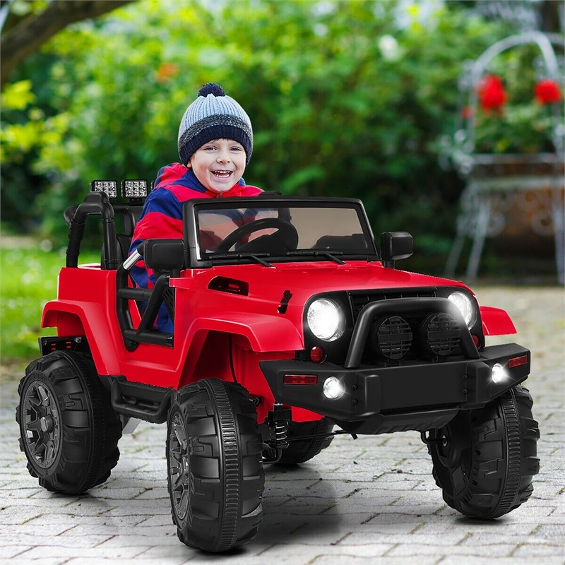 Pemberly Row 12V Kids Ride On Truck Car w/ Remote Control MP3 Music LED Lights