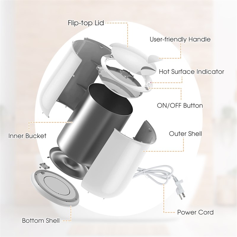 Pemberly Row 21L Large Capacity Towel Warmer Fragrance Holder Gray