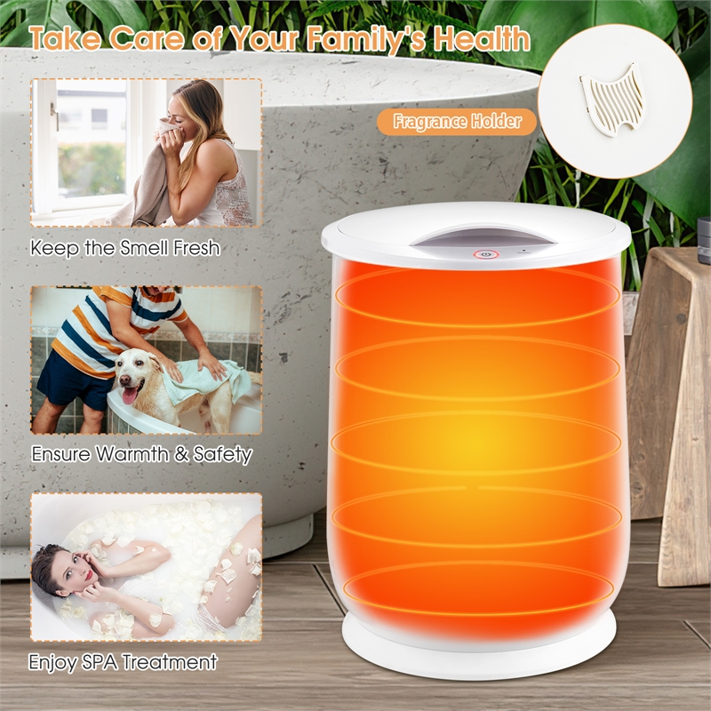 Pemberly Row 21L Large Capacity Towel Warmer Fragrance Holder White