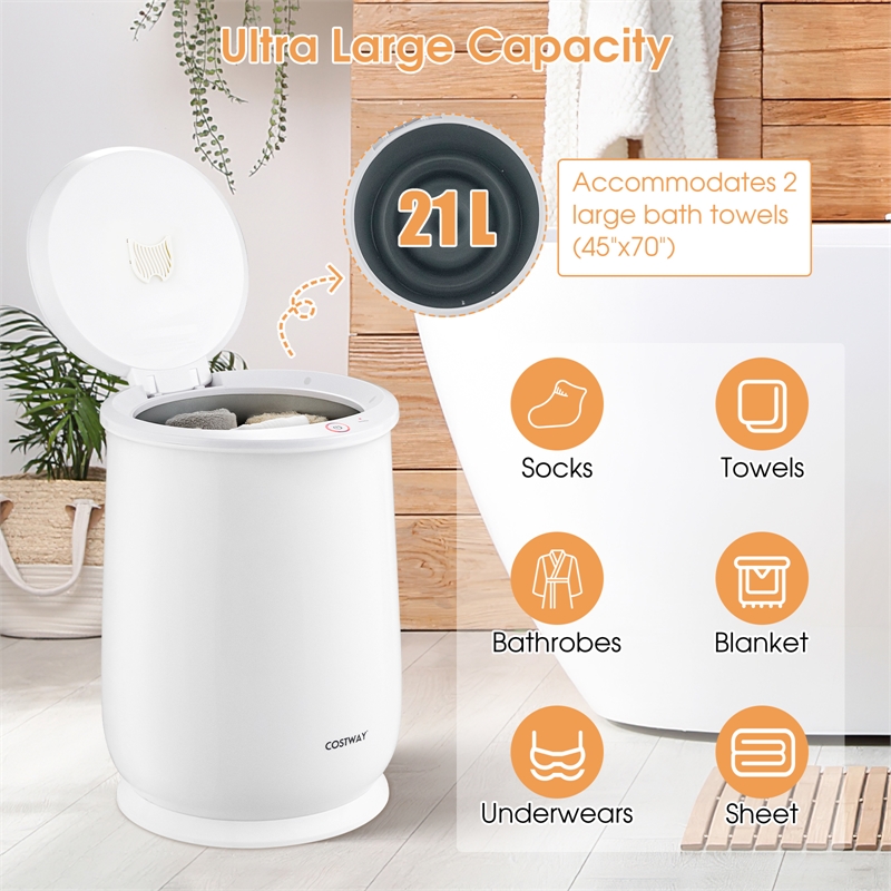 Pemberly Row 21L Large Capacity Towel Warmer Fragrance Holder White