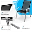 Pemberly Row Set of 4 Patio Dining Chairs Stackable Armrest in Black