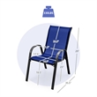 Pemberly Row Set of 4 Patio Dining Chairs Stackable Armrest in Navy