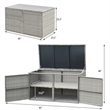 Pemberly Row 88 Gallon Garden Patio Rattan Storage Container Box Bin Shelf Gray