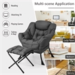 Pemberly Row Sofa Chair Accent Leisure Armchair with Folding Footrest Gray