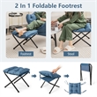 Pemberly Row Sofa Chair Accent Leisure Armchair with Folding Footrest Blue