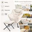 Pemberly Row Sofa Chair Accent Leisure Armchair with Folding Footrest Beige