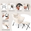 Pemberly Row Sofa Chair Accent Leisure Armchair with Folding Footrest Beige