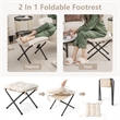 Pemberly Row Sofa Chair Accent Leisure Armchair with Folding Footrest Beige