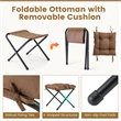 Pemberly Row Sofa Chair Accent Leisure Armchair with Folding Footrest Brown