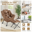 Pemberly Row Sofa Chair Accent Leisure Armchair with Folding Footrest Brown