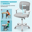 Pemberly Row Kids Height Children Study Chair w/Auto Brake Casters Gray