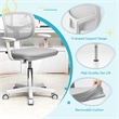 Pemberly Row Kids Height Children Study Chair w/Auto Brake Casters Gray
