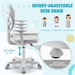 Pemberly Row Kids Height Children Study Chair w/Auto Brake Casters Gray