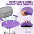 Pemberly Row Kids Height Children Study Chair w/Auto Brake Casters Purple