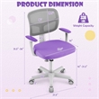 Pemberly Row Kids Height Children Study Chair w/Auto Brake Casters Purple