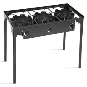 Pemberly Row Portable 225000 BTU 3 Burner Gas Cooker Outdoor Camp Stove BBQ