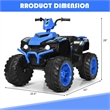 Pemberly Row 12V Kids 4 Wheeler ATV Quad Ride On Car w/ LED Lights Music USB