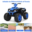 Pemberly Row 12V Kids 4 Wheeler ATV Quad Ride On Car w/ LED Lights Music USB