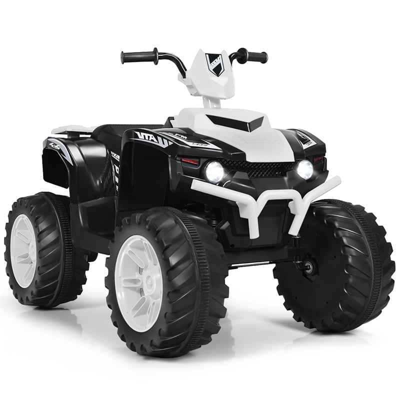 Pemberly Row 12V Kids 4 Wheeler ATV Quad Ride On Car w/ LED Lights Music USB