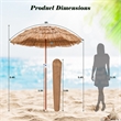 Pemberly Row Patio 6FT Tropical Thatched Beach Umbrella Portable Outdoor Natural