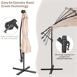 Pemberly Row Solar Powered 32LED Lighted Patio Offset Umbrella Outdoor Beige