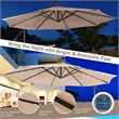 Pemberly Row Solar Powered 32LED Lighted Patio Offset Umbrella Outdoor Beige