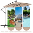 Pemberly Row Solar Powered 32LED Lighted Patio Offset Umbrella Outdoor Beige
