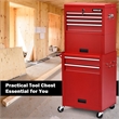 Pemberly Row High Capacity Rolling Tool Chest Storage Cabinet Toolbox Red
