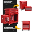 Pemberly Row High Capacity Rolling Tool Chest Storage Cabinet Toolbox Red
