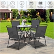 Pemberly Row 4Pc Patio Folding Chair W/Armrest Portable Camping Lawn Garden Gray