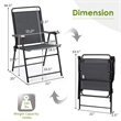 Pemberly Row 4Pc Patio Folding Chair W/Armrest Portable Camping Lawn Garden Gray