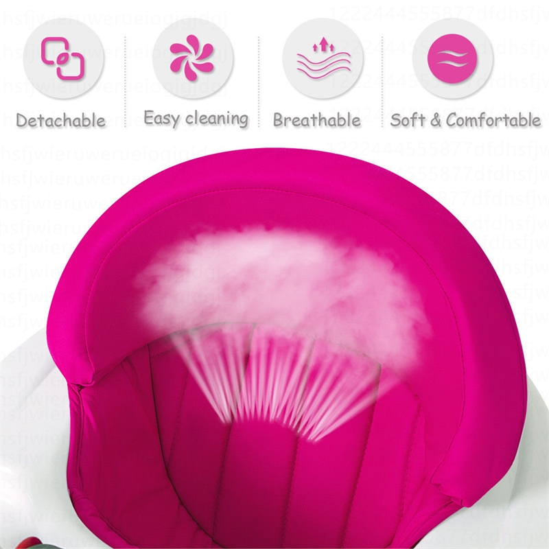 Pemberly Row Walker Adjustable Height Removable Toy Wheels Folding Portable Pink