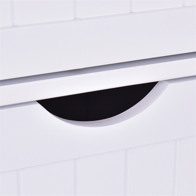 Pemberly Row Bathroom Storage Wooden 4 Drawer Cabinet Cupboard 2 Shelves White